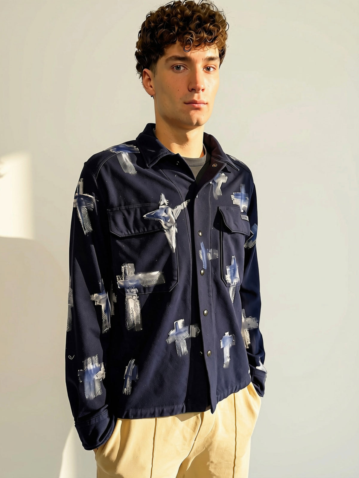 ONE OF A KIND 'BORZOI CROSS OVERSHIRT